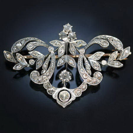 Victorian rose cut diamond brooch (image 1 of 5)